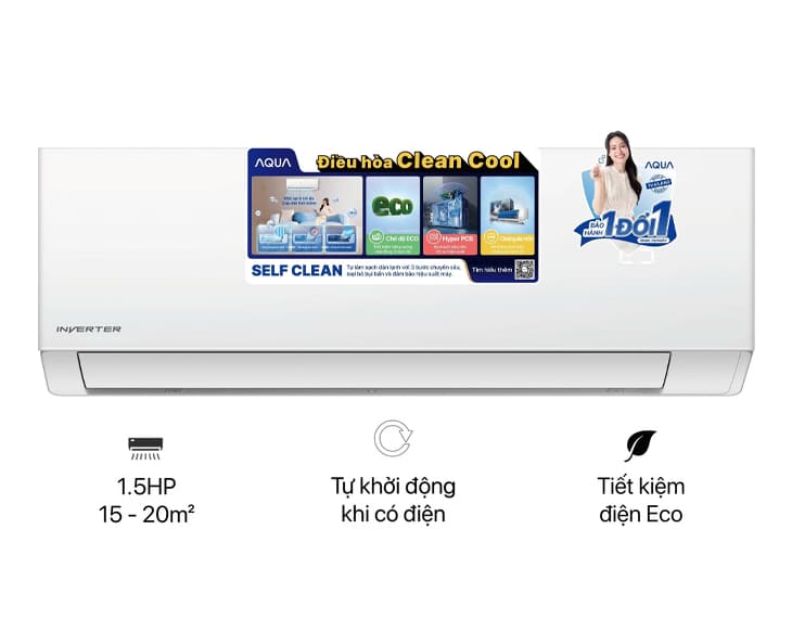 Máy lạnh Aqua Inverter 1.5 HP AQA-RV13QA3