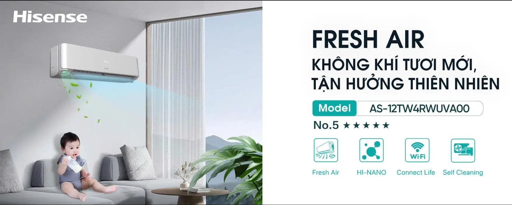 Máy lạnh Hisense Inverter 1.5 HP AS-12TW4RWUVA00