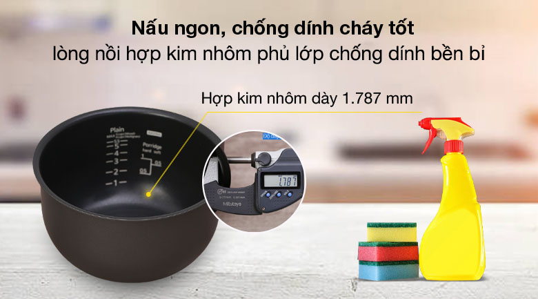 Nồi cơm điện tử Tiger 1 lít JAX-S10W - Lòng nồi