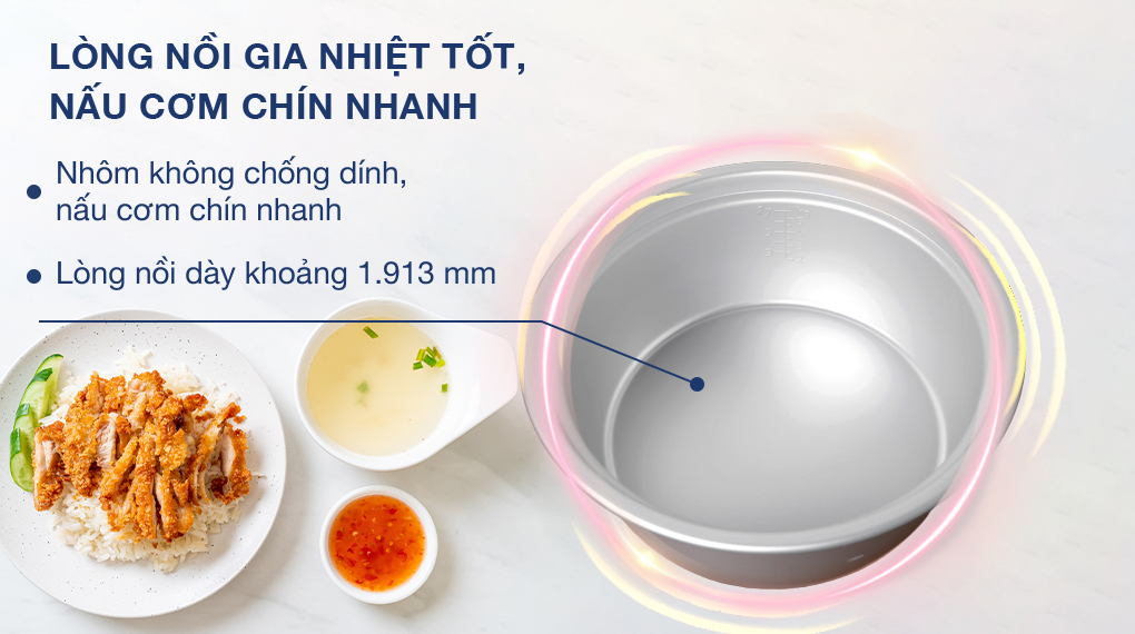Nồi cơm nắp rời Sharp 7 lít KSH-D77V - Lòng nồi
