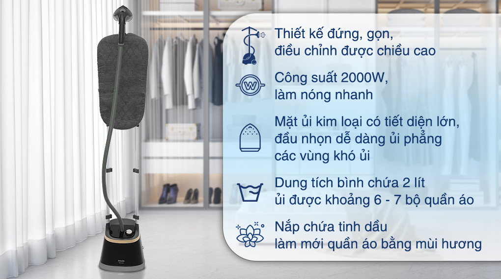 Thiết kế Bàn ủi hơi nước đứng Philips STE3170/80