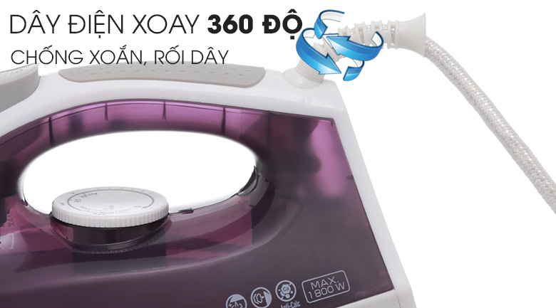 Không xoắn dây - Bàn ủi hơi nước Panasonic NI-M300TVRA Không xoắn dây - Bàn ủi hơi nước Panasonic NI-M300TVRA