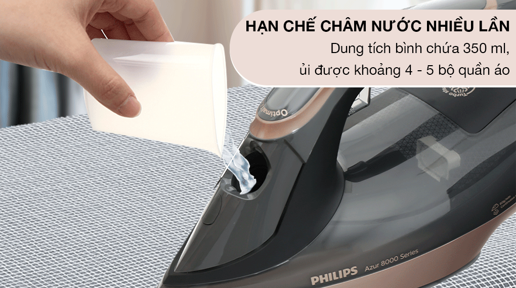 Bàn ủi hơi nước Philips DST8041/80 3000W - Dung tích bình chứa Bàn ủi hơi nước Philips DST8041/80 3000W - Dung tích bình chứa