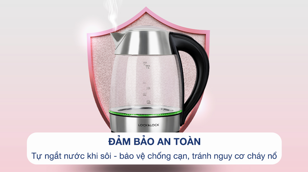Bình đun siêu tốc Lock&Lock 1.8 lít EJK341 - Chế độ an toàn