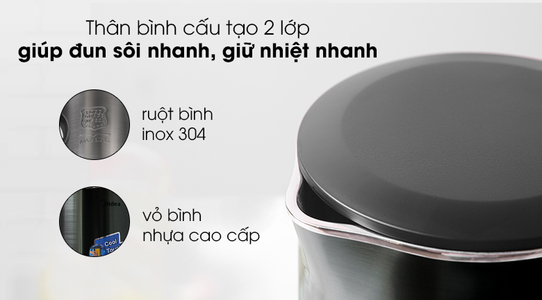 Chất liệu - Bình đun siêu tốc Midea MK-317DC