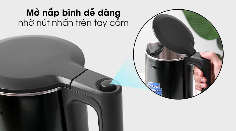 Mở nắp - Bình đun siêu tốc Midea MK-317DC