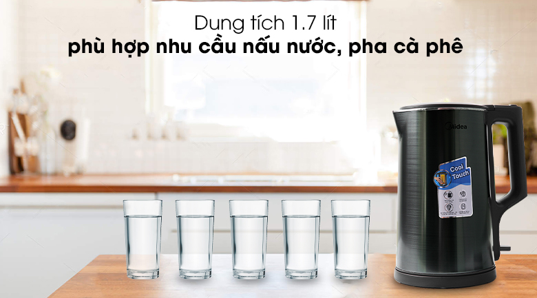 Bình đun siêu tốc Midea 1.7 lít MK-317DC