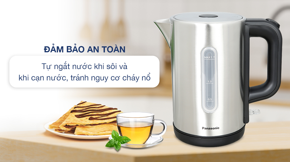 Bình đun siêu tốc Panasonic 1.7 lít NC-K301SRA - Chế độ an toàn Bình đun siêu tốc Panasonic 1.7 lít NC-K301SRA - Chế độ an toàn