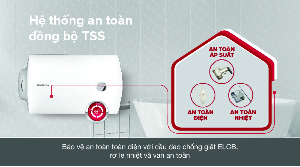 Máy nước nóng gián tiếp 50 lít Ariston Pro R 50 SH 2.5 FE - Hệ thống an toàn đồng bộ TSS Máy nước nóng gián tiếp 50 lít Ariston Pro R 50 SH 2.5 FE - Hệ thống an toàn đồng bộ TSS