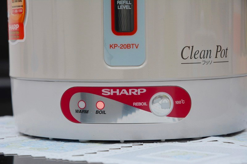 Bình thủy điện Sharp KP-20BTV 1.7 lít - đun sôi lại nước tiện lợi