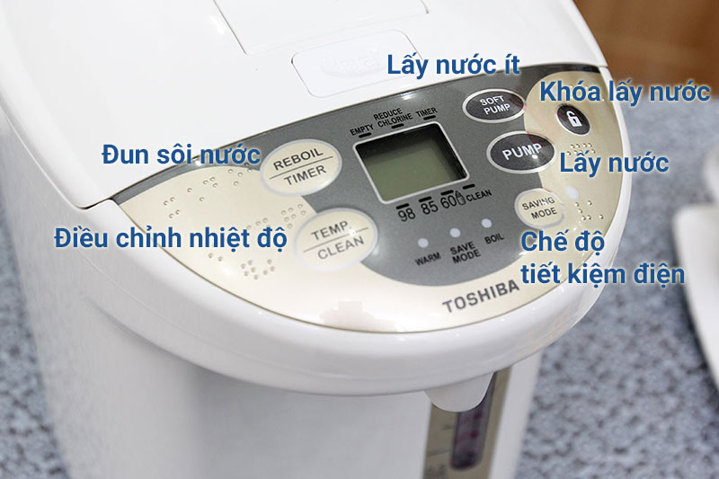 Bình thủy điện Toshiba PLK-45SF(WT)VN 4.5 lít Bình thủy điện Toshiba PLK-45SF(WT)VN 4.5 lít