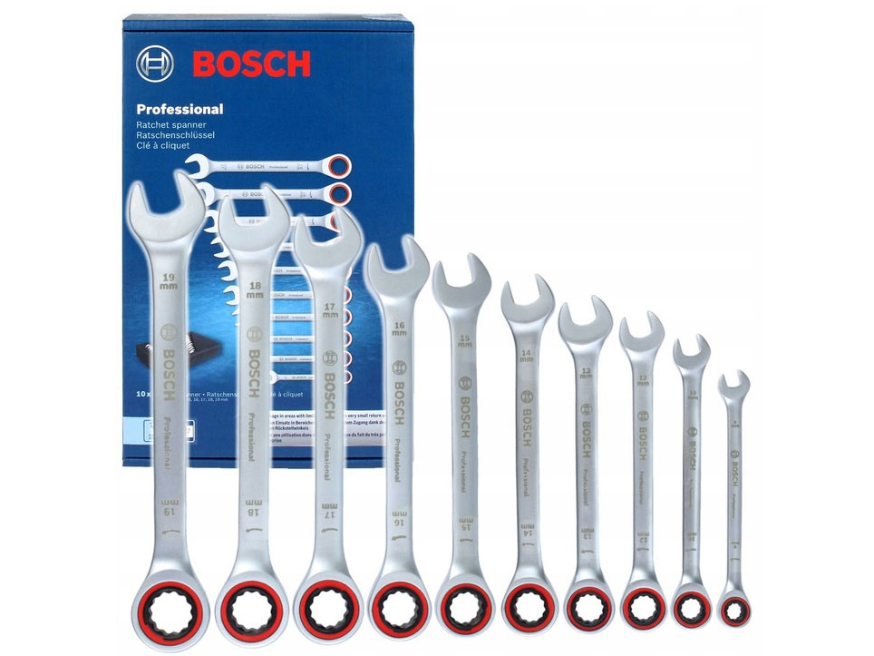 Bộ cờ lê 10 món thép trắng Bosch (1600A02AU0)