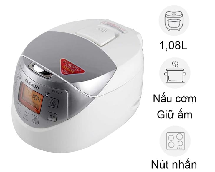 Nồi cơm điện tử Cuckoo 1.08 lít CR-0631F/WHSIVNCV