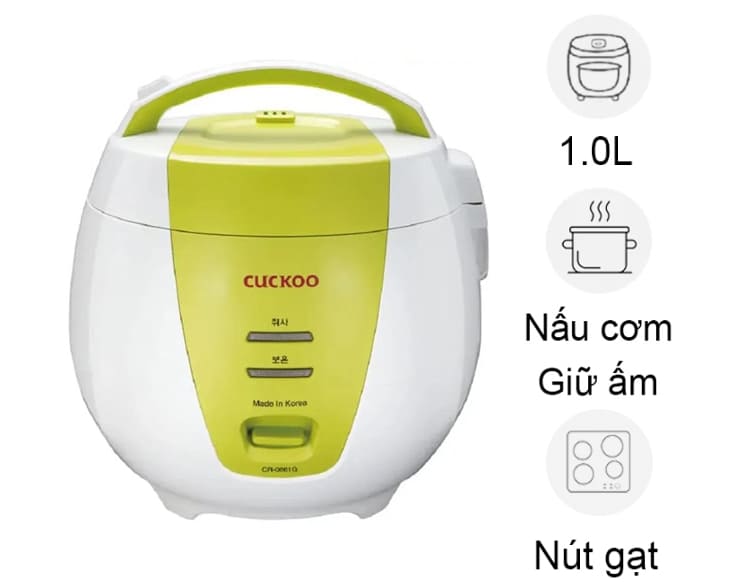 Nồi cơm điện nắp gài Cuckoo 1 lít CR-0661/GRVNCV