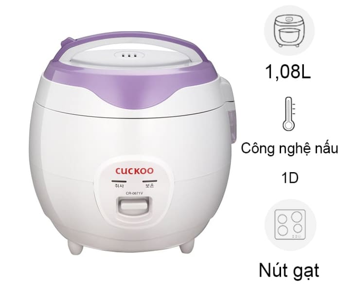 Nồi cơm điện nắp gài Cuckoo 1.08 lít CR-0671/VWVNCV