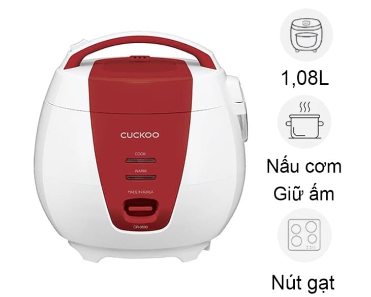 Nồi cơm điện nắp gài Cuckoo 1.08 lít CR-0690/RDVNCV