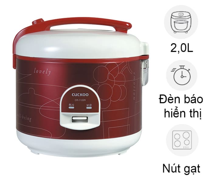 Nồi cơm nắp gài Cuckoo 2 lít CR-1122/REIVVNCV