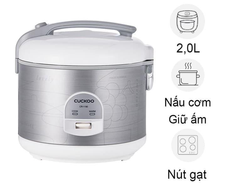 Nồi cơm điện nắp gài Cuckoo 2 lít CR-1190/SIWHVNCV