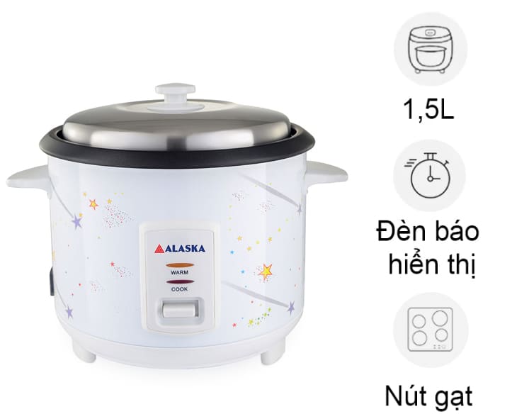 Nồi cơm điện nắp rời Alaska 1.5 lít CR-15