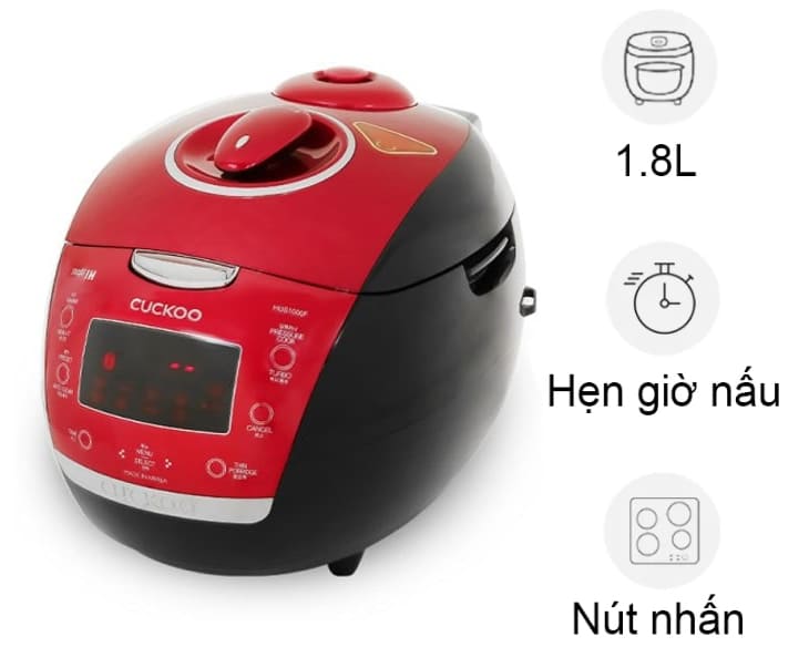 Nồi cơm áp suất cao tần Cuckoo 1.8 lít CRP-HUS1000F