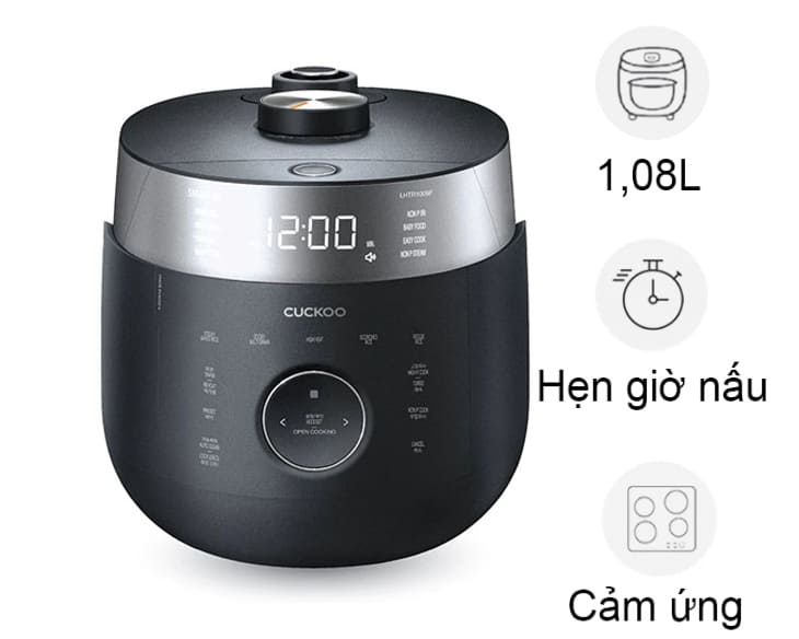 Nồi cơm áp suất cao tần Cuckoo CRP-LHTR0609F/BK