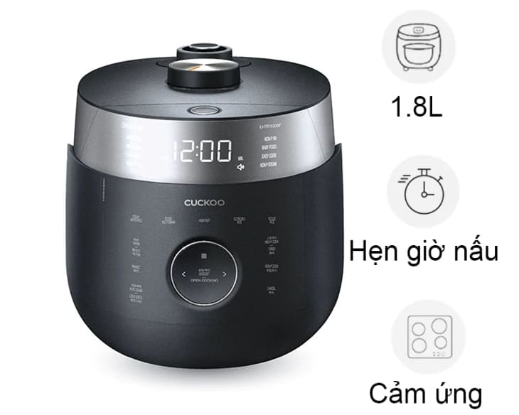 Nồi cơm áp suất cao tần Cuckoo CRP-LHTR1009F/BK