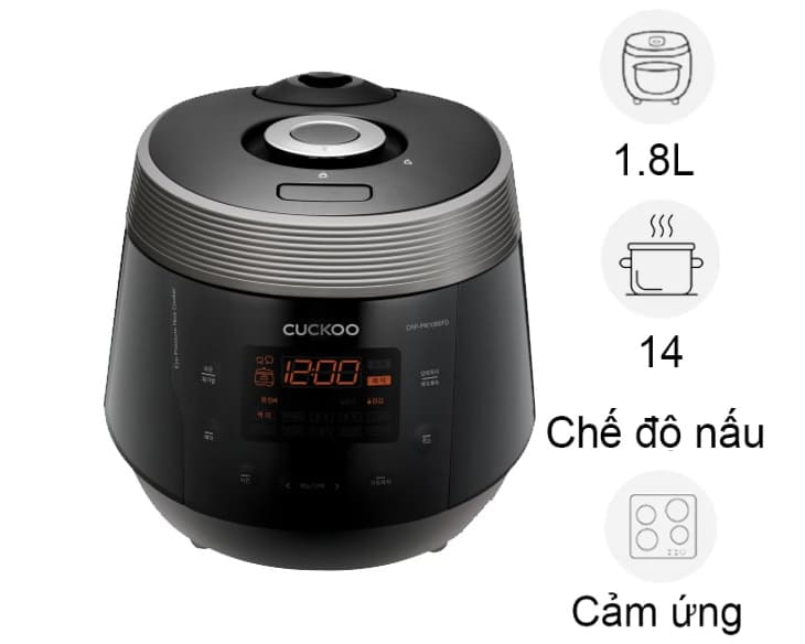 Nồi cơm áp suất Cuckoo 1.8 lít CRP-PWV1008F/BKDSCRVNCV
