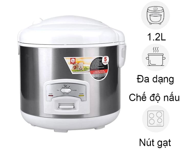 Nồi cơm điện nắp gài Smart Cook 1.2 Lít EL-7166