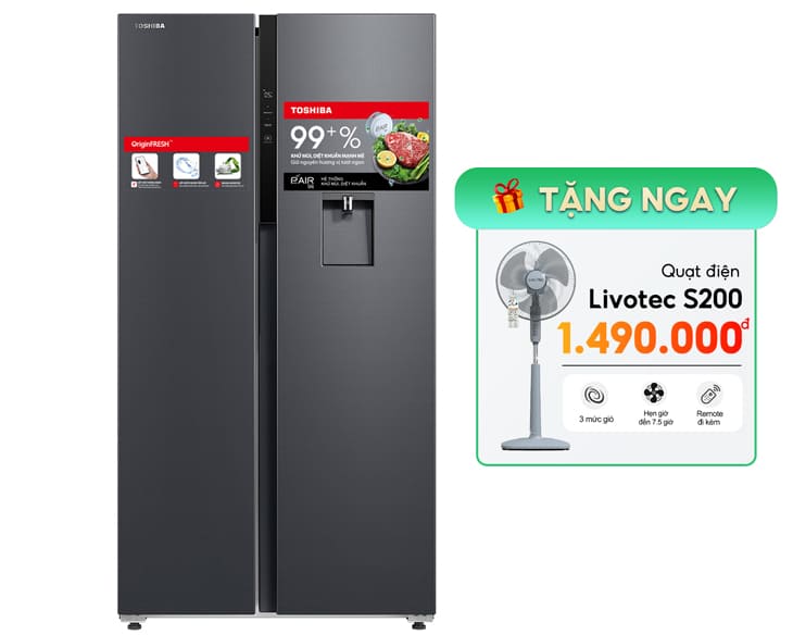 Tủ lạnh Toshiba Inverter 596 Lít GR-RS775WI-PMV(06)-MG