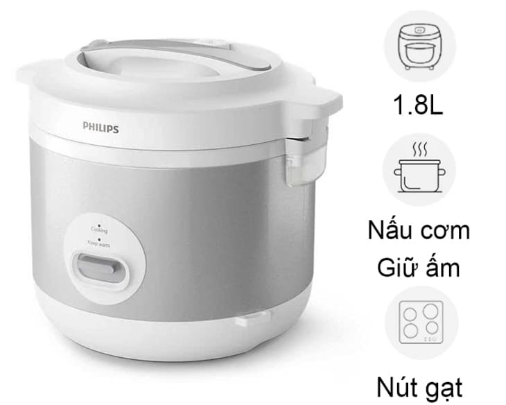 Nồi cơm điện nắp gài Philips 1.8 lít HD3008/30