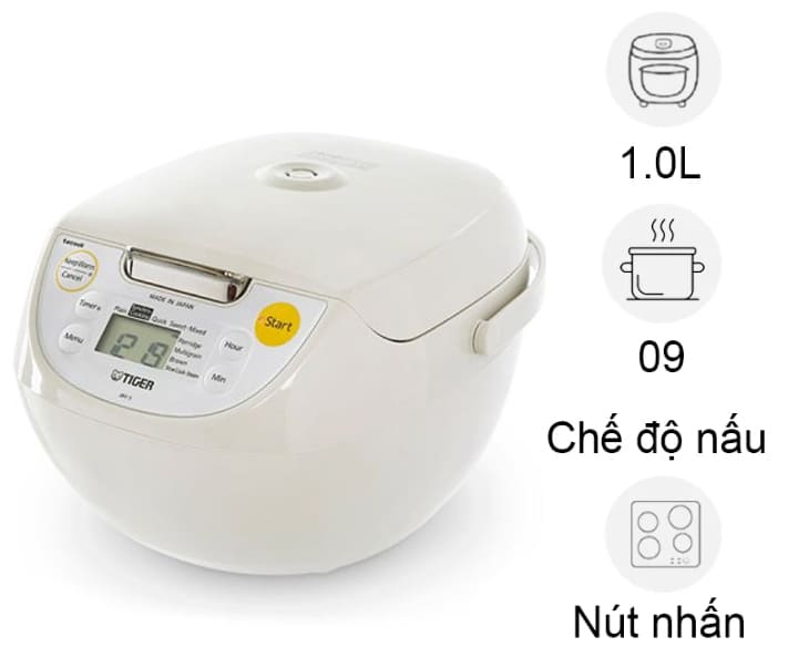 Nồi cơm điện tử Tiger 1 lít JBV-S10W