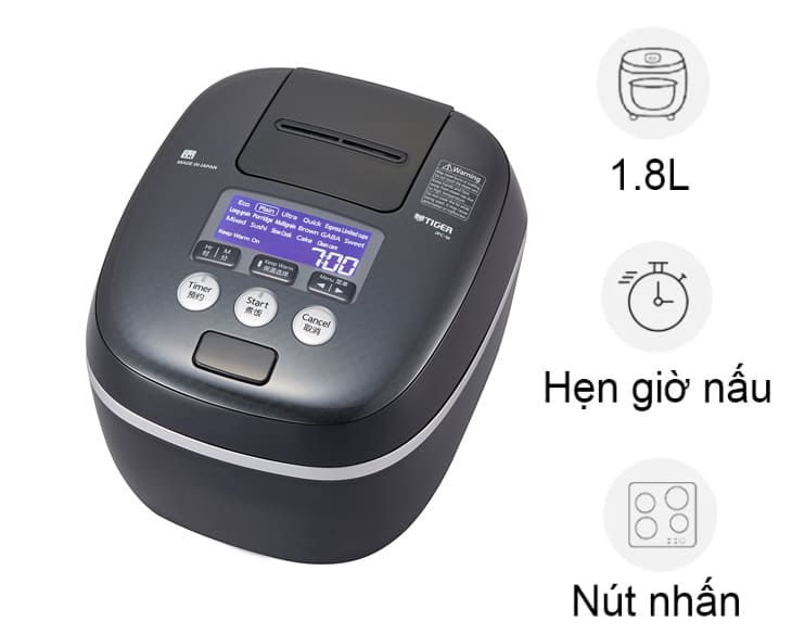 Nồi cơm cao tần áp suất Tiger 1.8 lít JPC-W18W