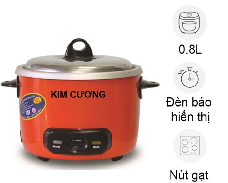 Nồi cơm điện nắp rời Kim Cương 0.8 lít KC0.8LR