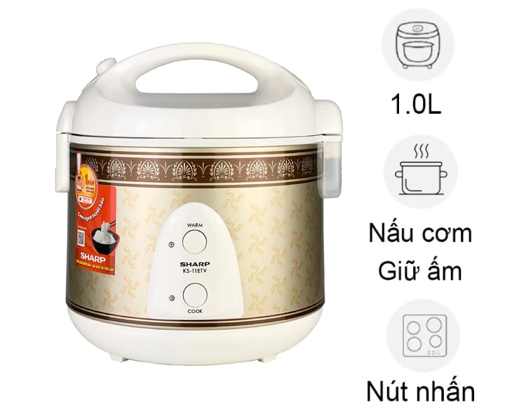 Nồi cơm nắp gài Sharp 1 lít KS-11ETV