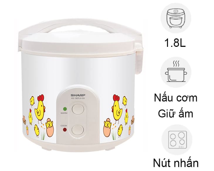 Nồi cơm nắp gài Sharp 1.8 lít KS-183TJV-CH