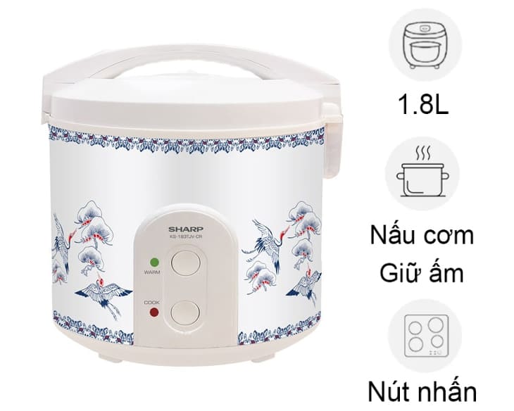 Nồi cơm nắp gài Sharp 1.8 lít KS-183TJV(CR)