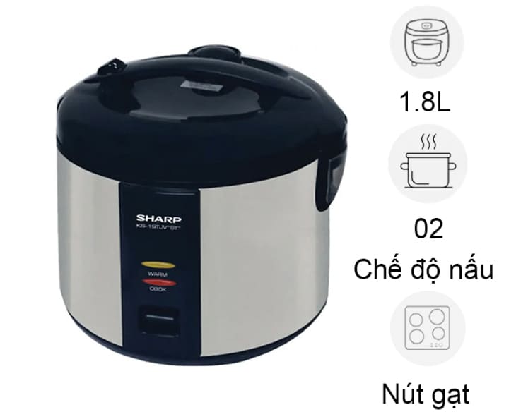 Nồi cơm điện Sharp 1.8 lít KS-19TJV “ST”