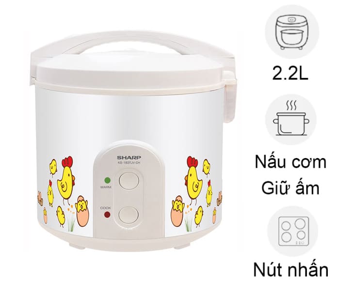 Nồi cơm nắp gài Sharp 2.2 lít KS-223TJV-CH
