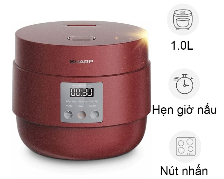 Nồi cơm điện tử Sharp 1 lít KS-COM100DV-RD