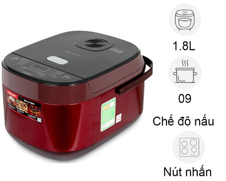 Nồi cơm điện tử Sharp 1.8 lít KS-COM194EV-RD