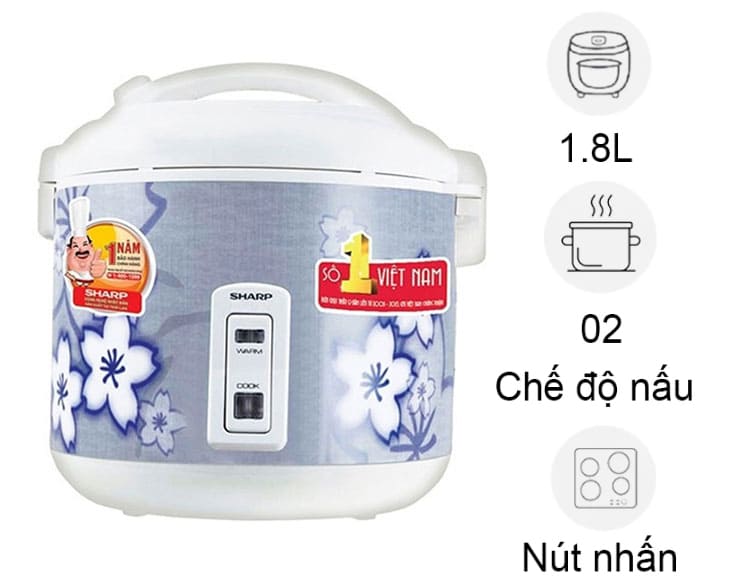 Nồi cơm điện Sharp 1.8 lít KS-N181ETV “SL”