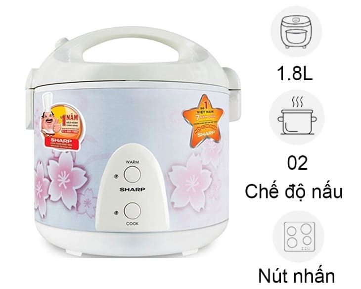 Nồi cơm điện Sharp 1.8 lít KS-N192ETV “SP”