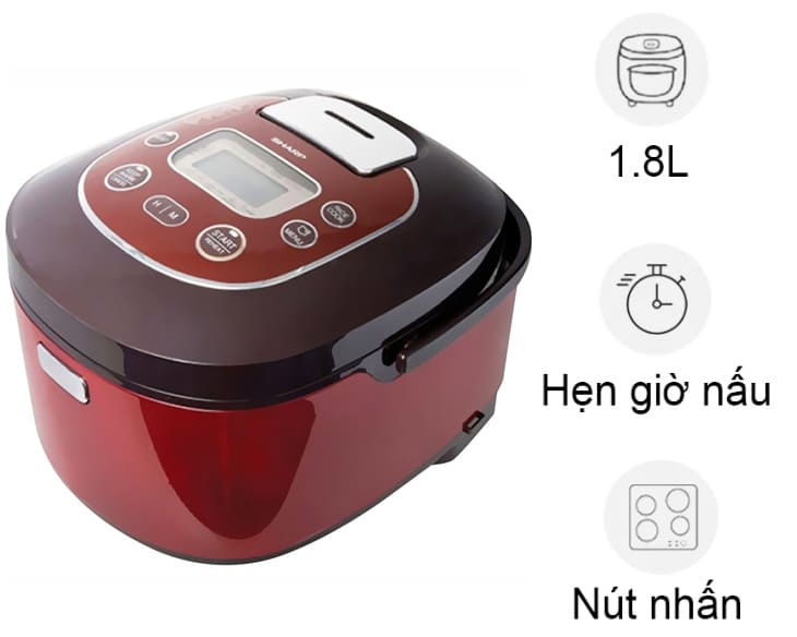 Nồi cơm điện tử Sharp 1.8 lít KS-TH18-RD