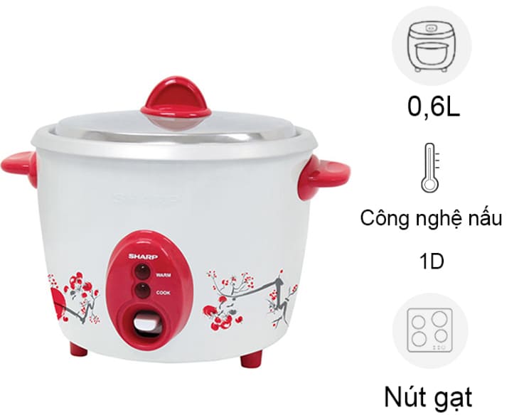 Nồi cơm điện Sharp 0.6 lít KSH-D06V