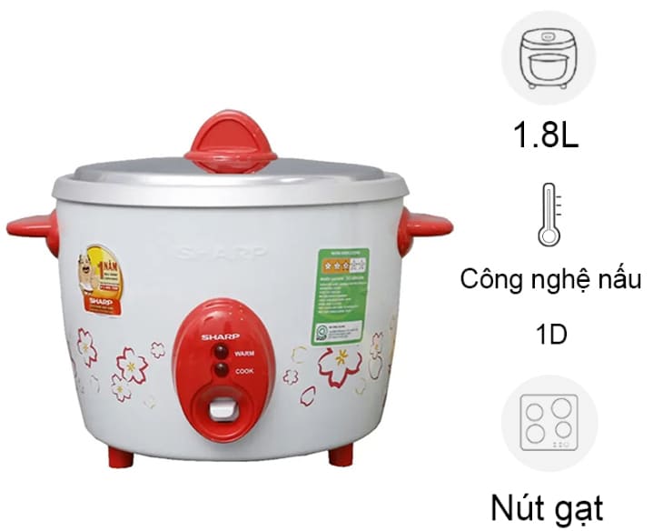 Nồi cơm điện Sharp 1.8 lít KSH-D18V