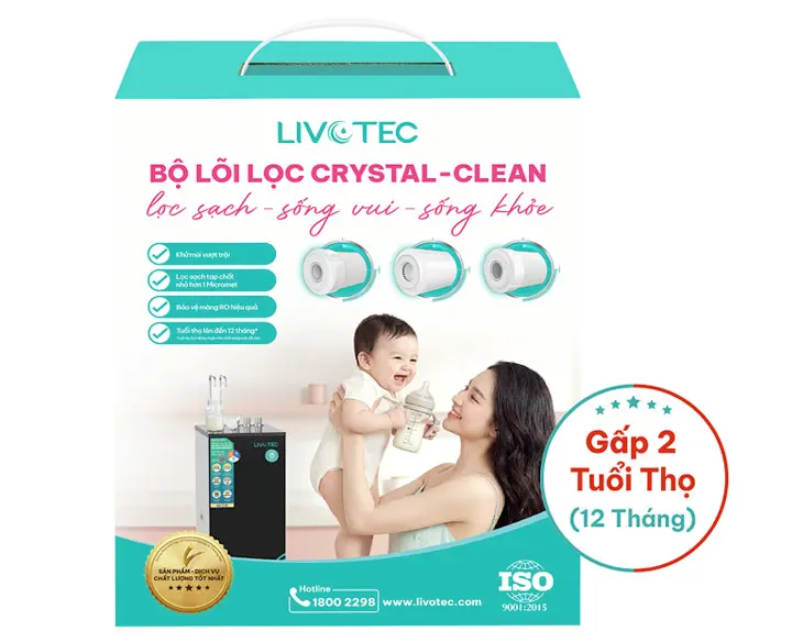 Bộ 3 lõi lọc thô Livotec Crystal Clean