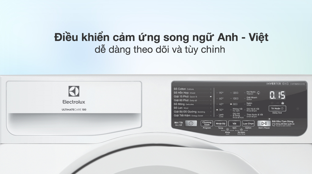 Máy giặt Electrolux Inverter 10 kg EWF1025DQWB - Tổng quan thiết kế Máy giặt Electrolux Inverter 10 kg EWF1025DQWB - Tổng quan thiết kế