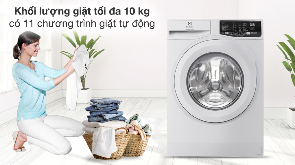 Máy giặt Electrolux Inverter 10 kg EWF1025DQWB - Khối lượng giặt và chương trình giặt Máy giặt Electrolux Inverter 10 kg EWF1025DQWB - Khối lượng giặt và chương trình giặt