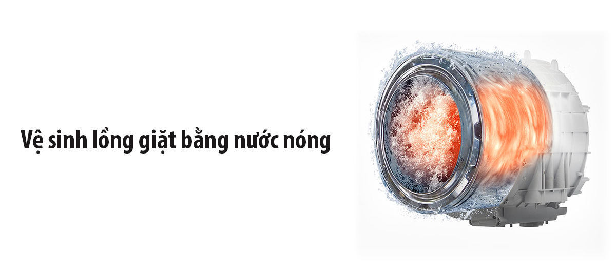 Vệ sinh lồng giặt bằng nước nóng