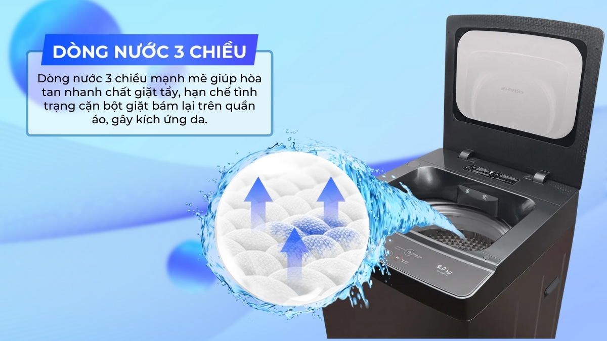 may-giat-sharp-10-kg-es-y100hv-s-17146-3 Hệ thống thác nước thông minh giúp hòa tan nhanh và hiệu quả chất giặt tẩy